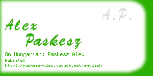 alex paskesz business card